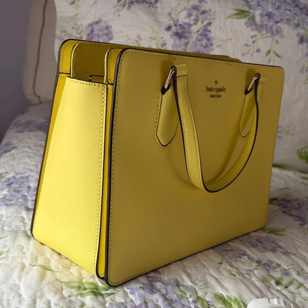 kate spade Yellow Structured Leather Satchel